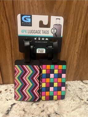 G/FORE Multicolor 4PK Luggage Tags - Bright Chevron & Checker Designs
